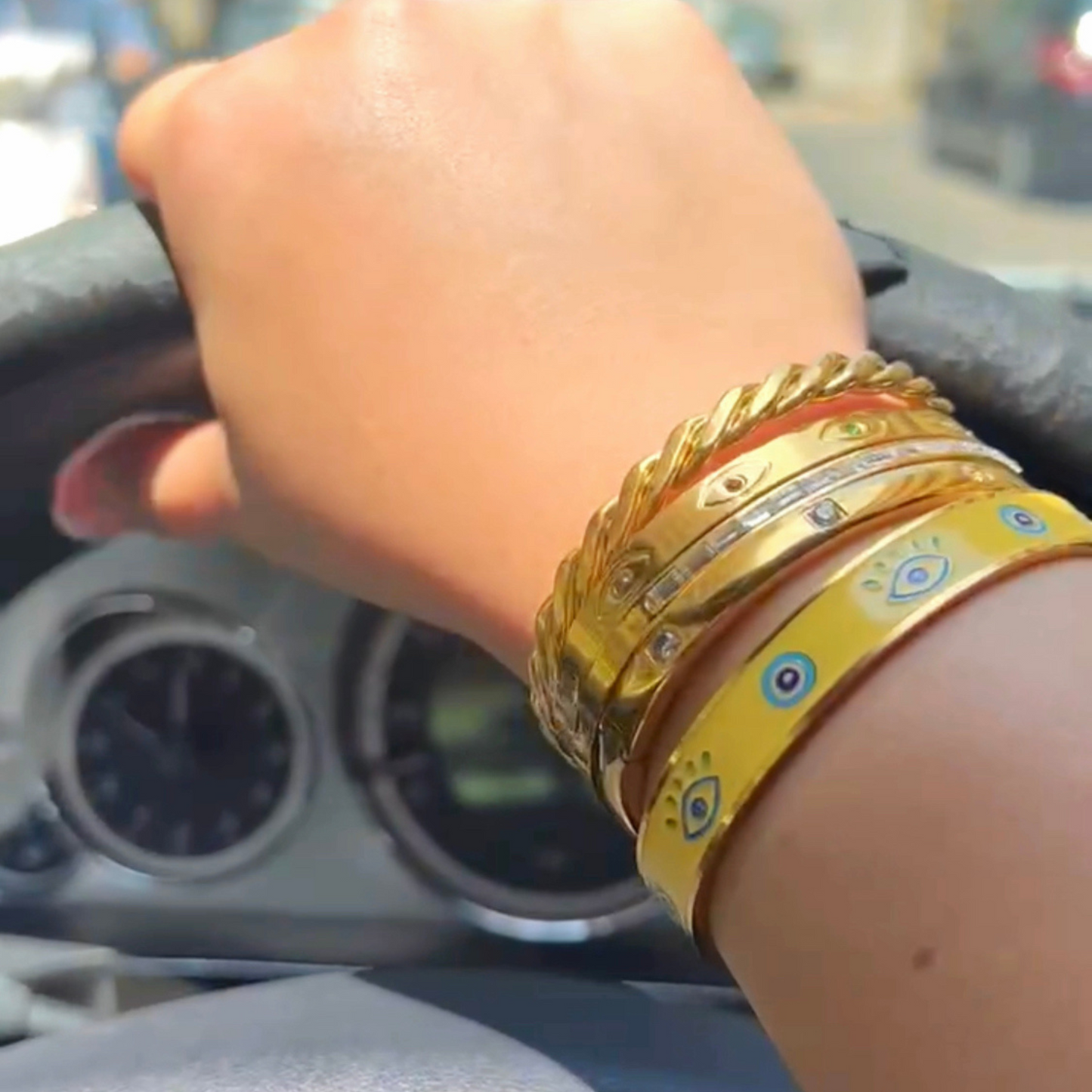 Evil Eye Colored Bangle