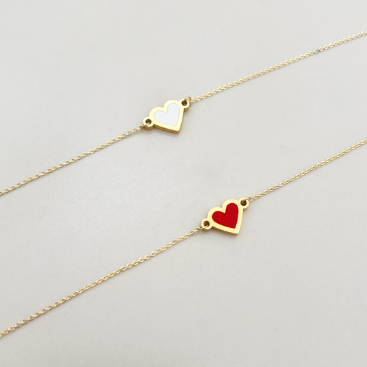 Enamel Heart Bracelet