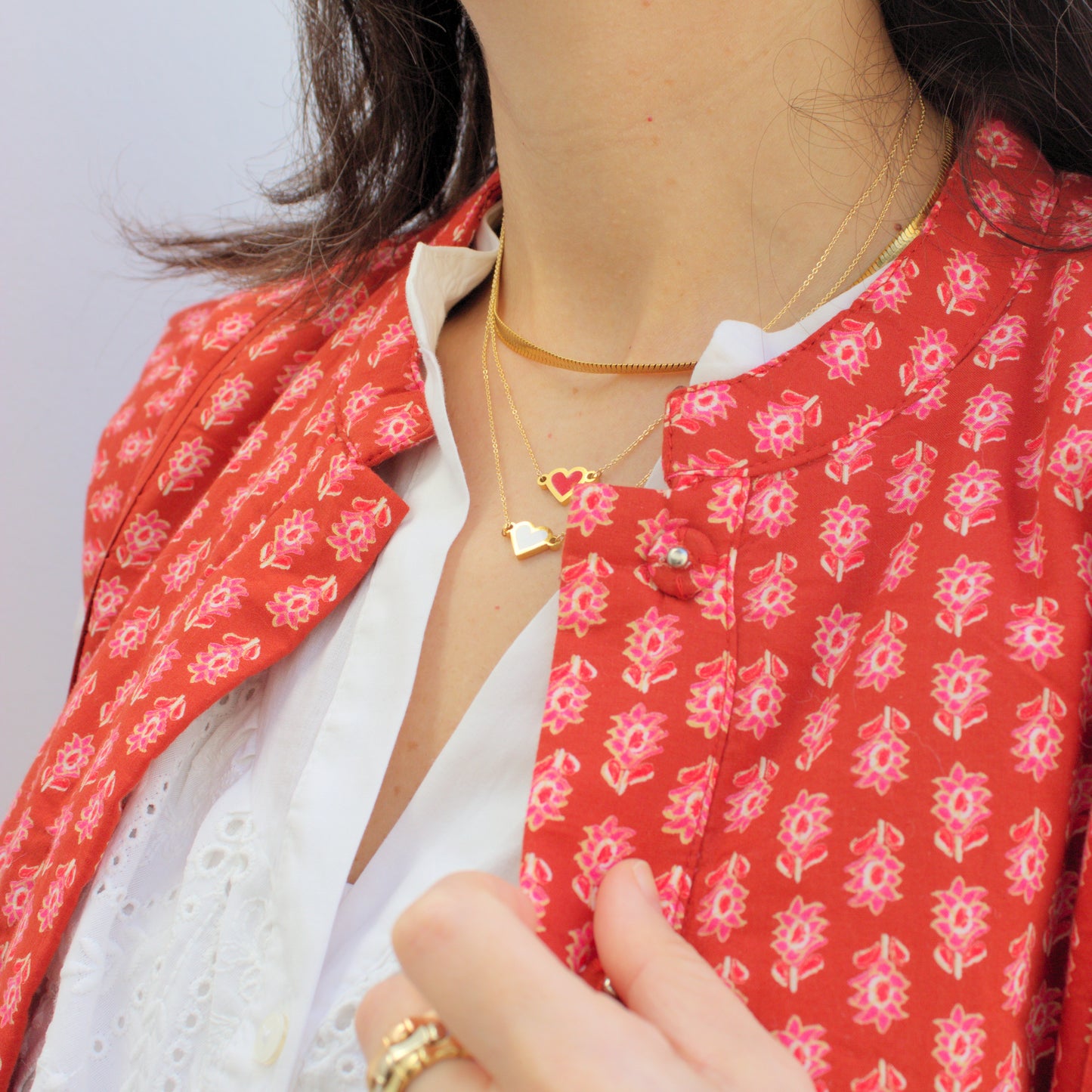 Enamel Heart Necklace