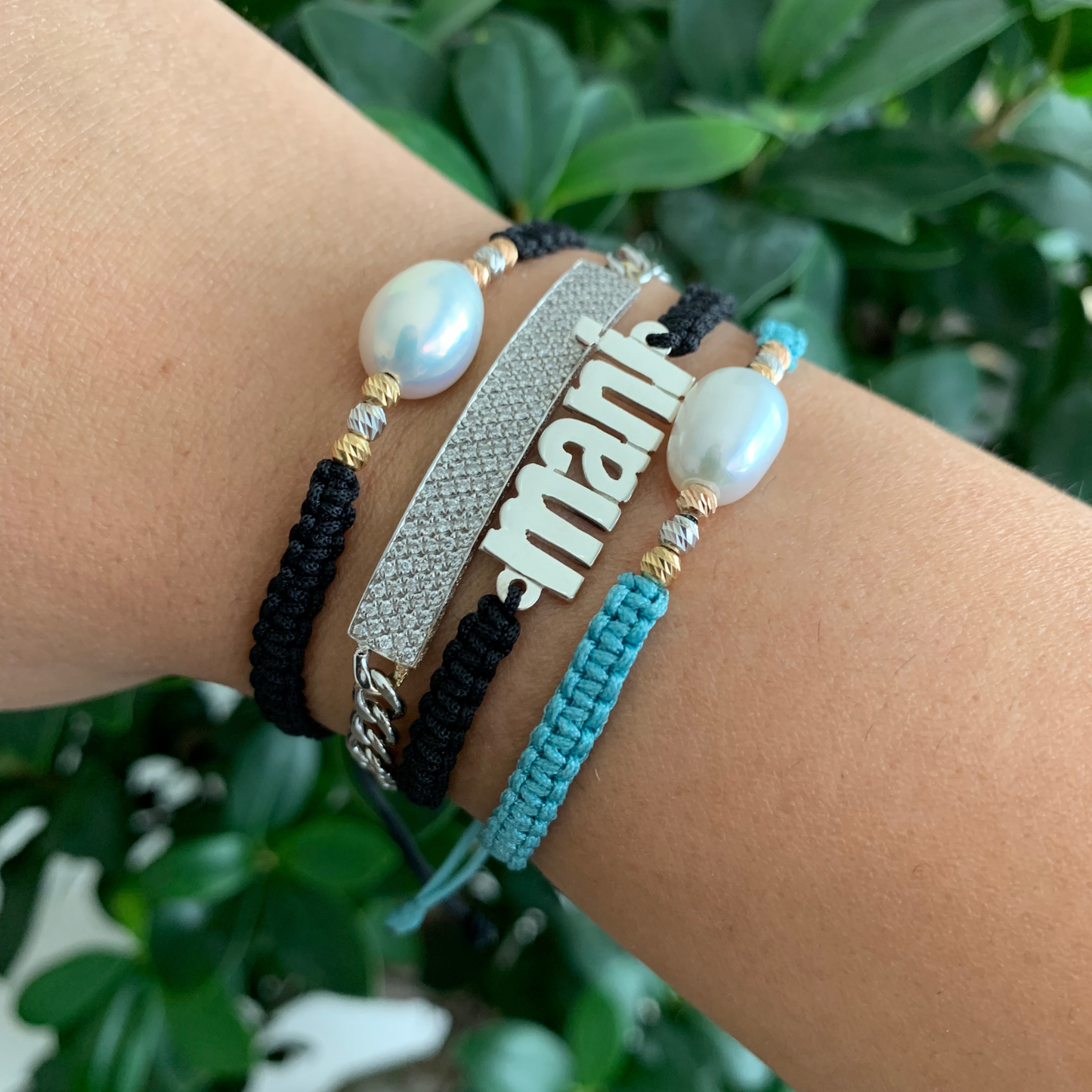 White Pearl Embellished Bracelet