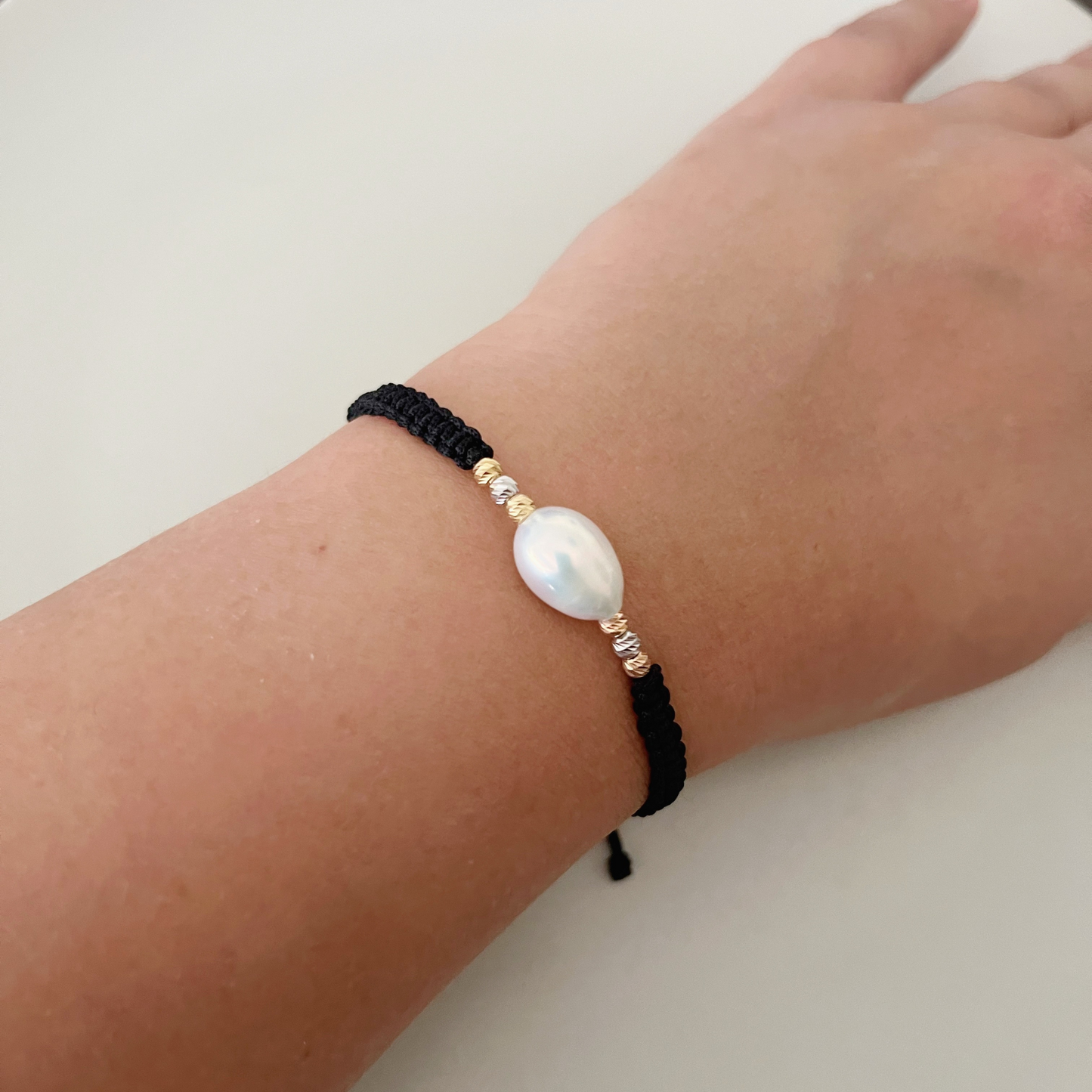 White Pearl Embellished Bracelet