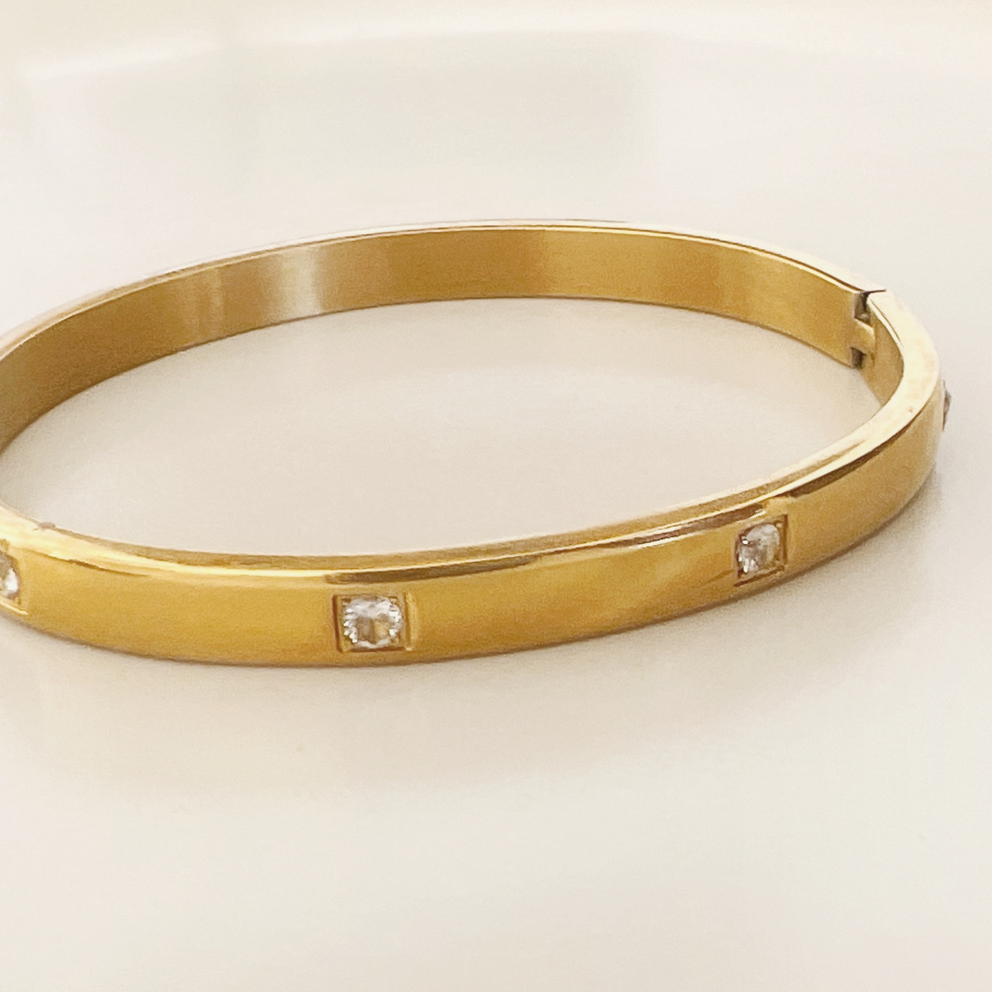 Classic Bangle Bracelet with Crystal Stones