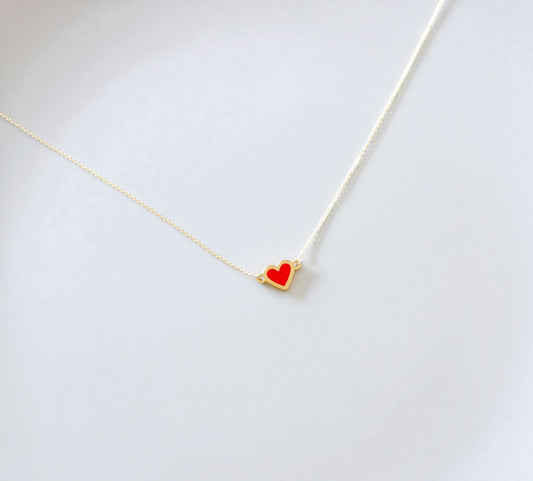 Enamel Heart Necklace