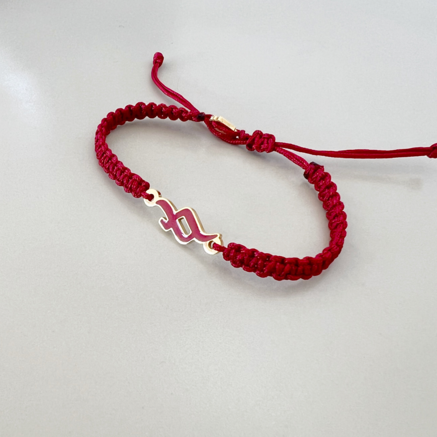 Red Enamel Hobb Braided Bracelet