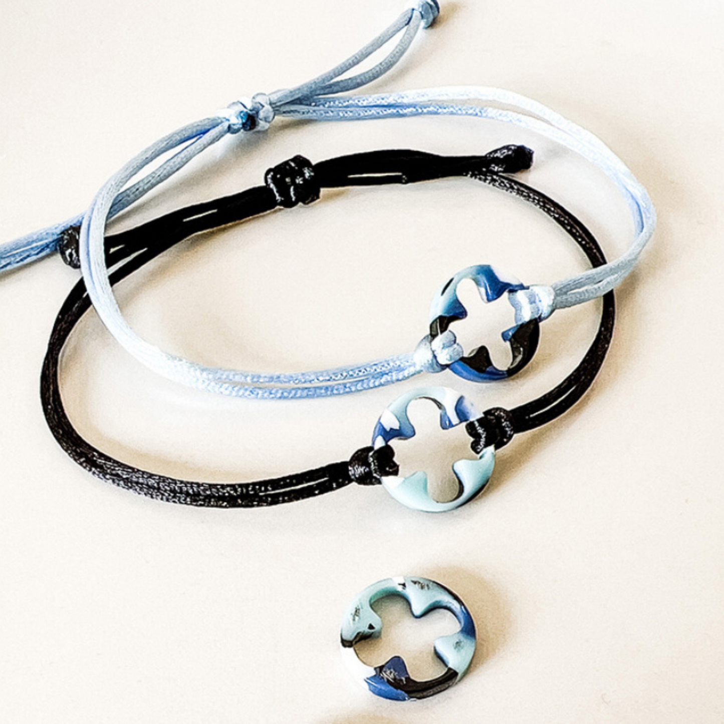 Hints of Blue Ivory Charm Bracelet