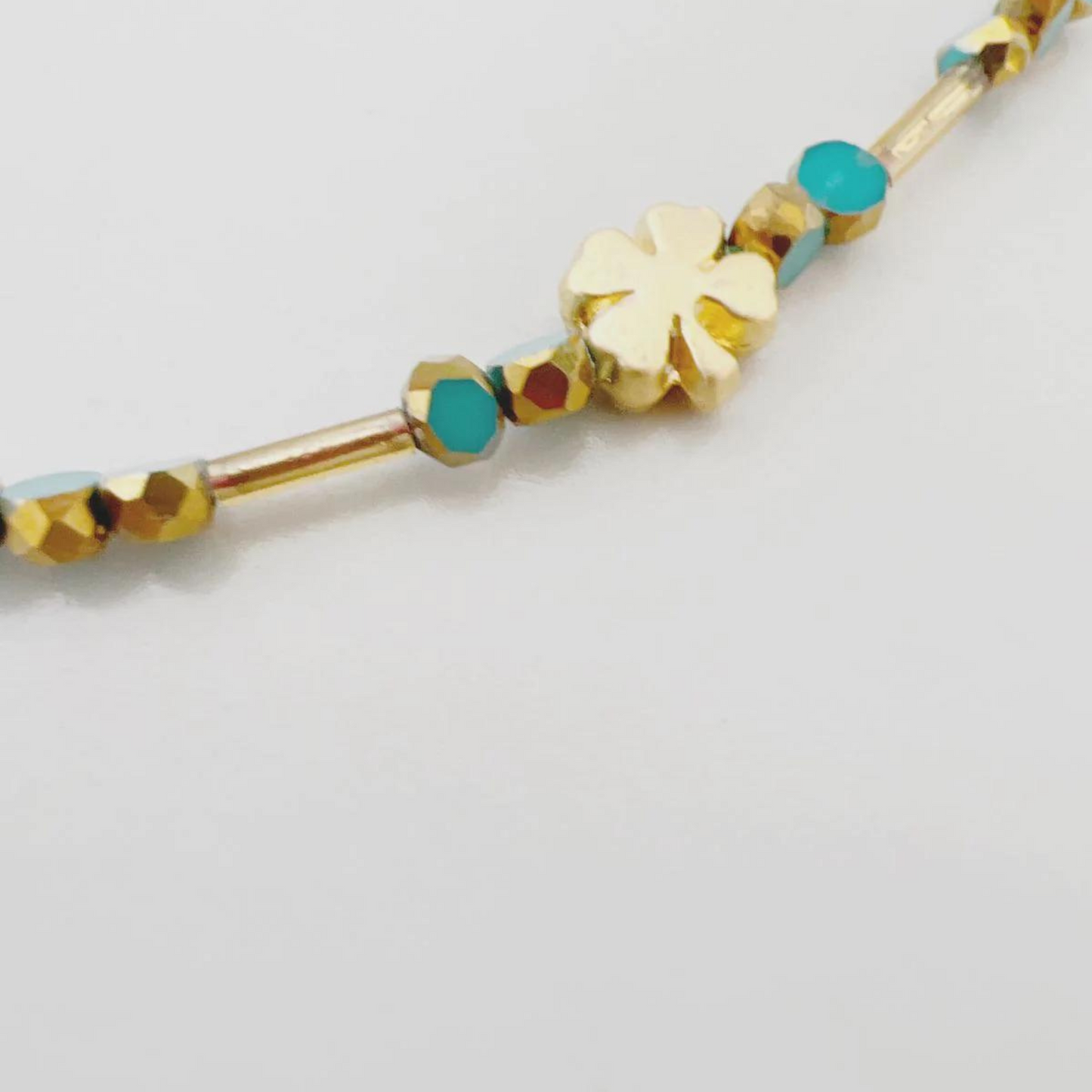Lucky Charm Embellished Gold-plated Necklace