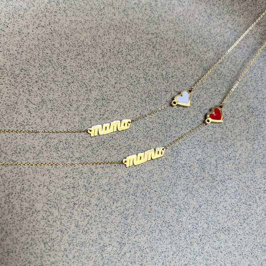 Mama Heart Charm Necklace