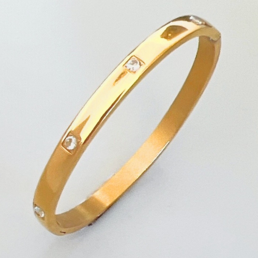 Classic Bangle Bracelet with Crystal Stones