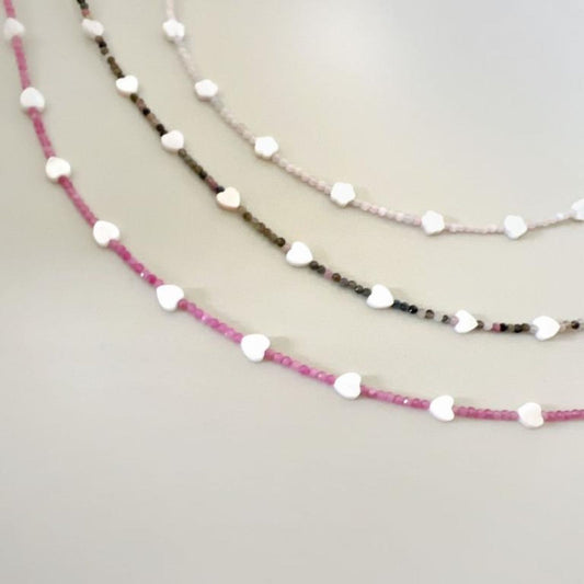 Beaded Heart Charms Necklace